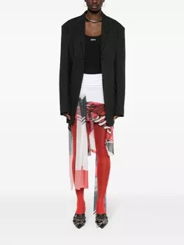 Асимметричная юбка миди из сетки Ottolinger, белый