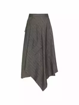 Асимметричная юбка миди Remain, серый