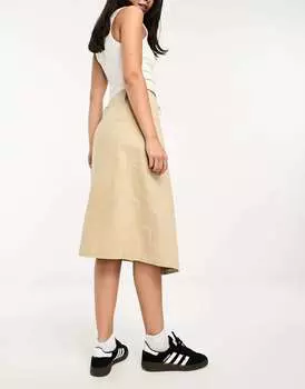 Асимметричная юбка миди Urban Revivo цвета камня