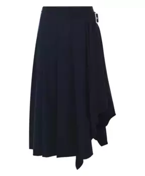 Асимметричная юбка плиссе с поясом Kocca, синий