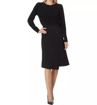 Асимметричная юбка Ponte черного цвета Elliott Lauren