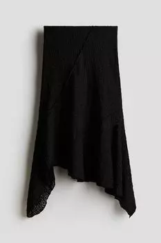 Асимметричная юбка с кружевным эффектом H&M, черный