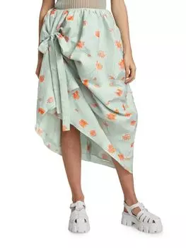 Асимметричная юбка с запахом и узлом fumie Cecilie Bahnsen Mint green