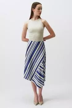 Асимметричная юбка в полоску Jimmy Key, белый
