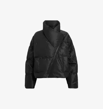 Асимметричная укороченная куртка-пуховик Nickol Allsaints, черный