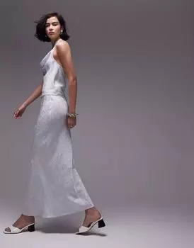 Асимметричная жаккардовая юбка макси со средней посадкой Topshop