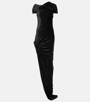Асимметричное бархатное платье Lola Rick Owens, черный