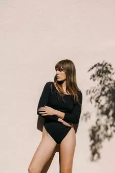 Асимметричное боди с драпированием ZARA, черный