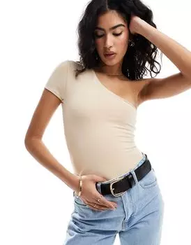 Асимметричное боди с короткими рукавами ASOS