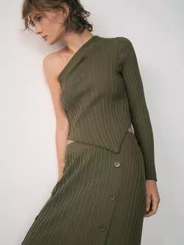 Асимметричное боди салли Mango, хаки