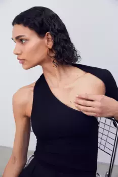 Асимметричное боди-стринги H&M, черный