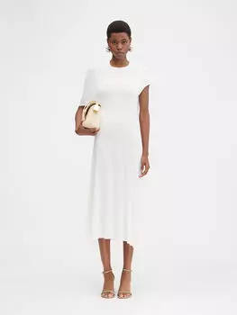 Асимметричное драпированное платье JACQUEMUS The Salerno dress, белый