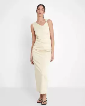 Асимметричное драпированное платье Trucco, кремовый