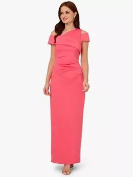 Асимметричное драповое платье Adrianna Papell, цвет Azalea Pink