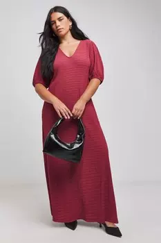 Асимметричное макси платье из текстурированного трикотажа с карманами Simply Be, розовый