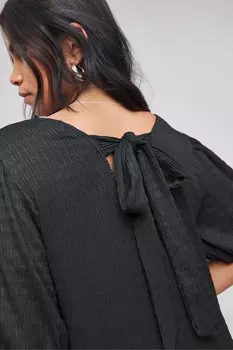 Асимметричное макси платье из текстурированного трикотажа с карманами Simply Be, черный