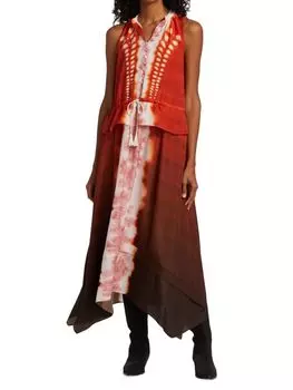 Асимметричное миди-платье penelope с градиентом Altuzarra Red