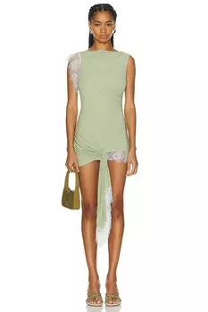 Асимметричное микро-платье Galathea Christopher Esber, цвет Pistachio
