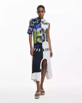 Асимметричное платье Desigual, черный