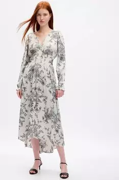 Асимметричное платье Gap, серый