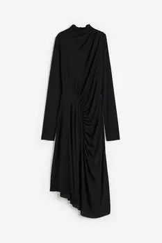 Асимметричное платье из джерси H&M, черный