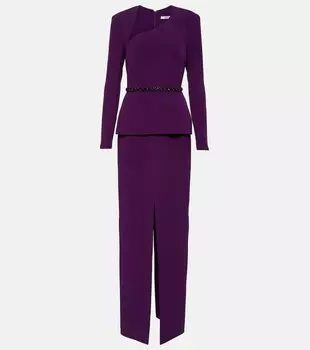 Асимметричное платье из крепа с украшением Safiyaa, фиолетовый