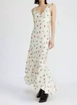 Асимметричное платье Maeve с лентой цвета слоновой кости Jacquie The Label