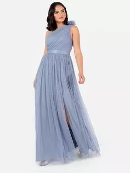 Асимметричное платье макси из тюля Anaya With Love, цвет Slate Blue