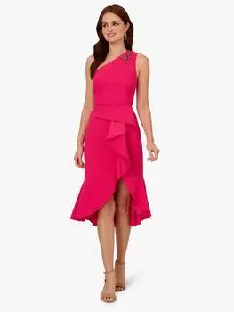Асимметричное платье миди из крепа papell studio Adrianna Papell, цвет Geranium