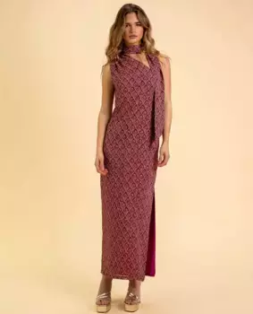 Асимметричное платье миди с бантом The-Are, красный