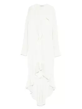 Асимметричное платье миди с оборками Philosophy Di Lorenzo Serafini, нейтральный