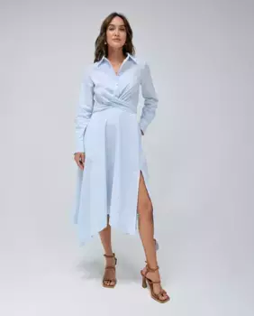 Асимметричное платье миди в полоску Salsa Jeans, светло-голубой