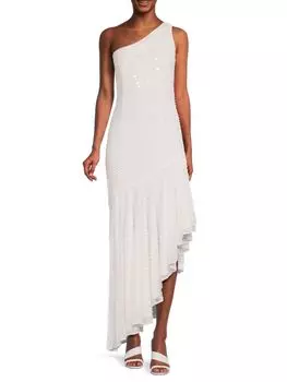 Асимметричное платье на одно плечо Mac Duggal, белый