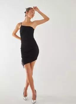 Асимметричное платье на одно плечо Pink Vanilla, черный