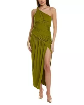 Асимметричное платье с драпировкой от Nicholas Nala, зеленый