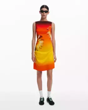 Асимметричное платье с градиентом Desigual, оранжевый