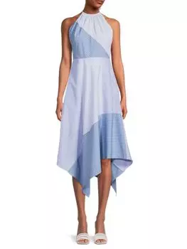 Асимметричное платье с лямкой на шее estella Bailey 44 Blue