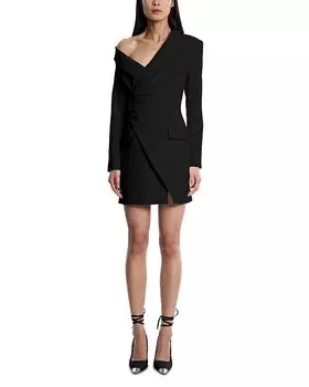 Асимметричное платье с открытым плечом BCBGMAXAZRIA, черный