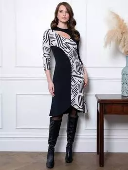 Асимметричное платье с замочной скважиной HotSquash, цвет Black/Grey