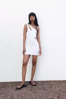 Асимметричное платье ZARA, белый