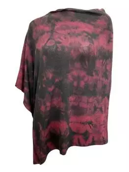 Асимметричное пончо цвета мрамора с эффектом сангрии french kyss, цвет sangria