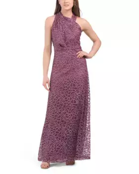 Асимметричное сетчатое платье Sonya с вышивкой Js Collections, цвет Amethyst