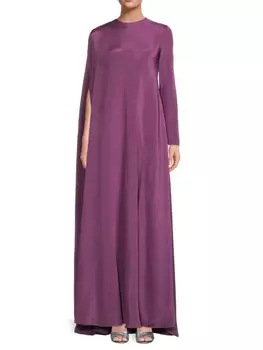 Асимметричное шелковое платье с драпировкой Valentino Lilac