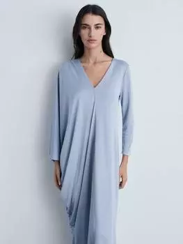 Асимметричное шифоновое платье leia Mango, цвет Pastel Blue