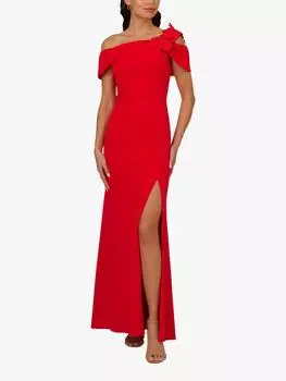 Асимметричное трикотажное платье макси из крепа Adrianna Papell, красный