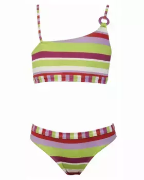 Асимметричное женское бикини Emi с полосатым принтом Red Point, мультиколор