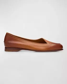 Асимметричные кожаные балетки Andreaw Santoni, цвет Light Brown