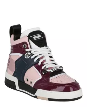 Асимметричные высокие кеды Streetball Moschino, цвет Pink Navy White Raspberry