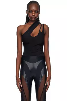 Асимметричный боди Mugler, черный
