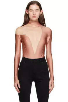 Асимметричный боди с иллюзией Mugler, мультиколор